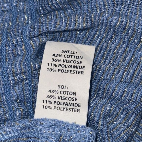 NWT Ramy Brook Chevron Dakota Twist-Front Crop Top Ocean Blue Medium - Picture 13 of 14